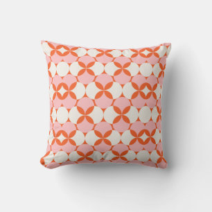 Vibrant & Playful Pink Orange Pattern Cushion