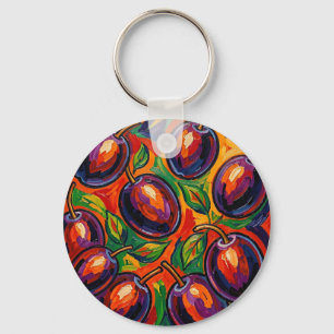Vibrant Plum Fauvist Key Ring