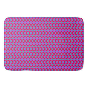 Vibrant Plum Flower Pattern Bath Mat