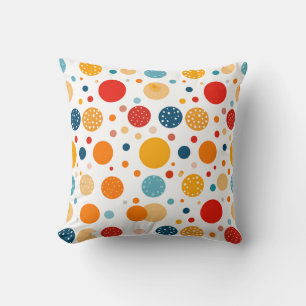 Vibrant Polka Dots Kids Throw Pillow
