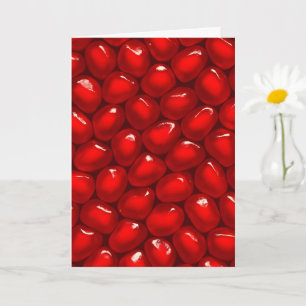 Vibrant Pomegranate Seeds Pattern Greeting Card