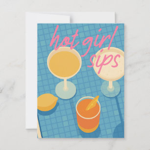 Vibrant Poolside Sips Celebration Postcard