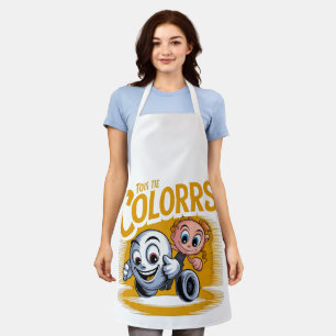 Vibrant Pop Art Cartoon Kitchen Apron