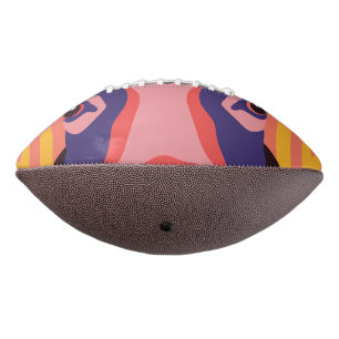 Vibrant Pop Art Cow Face Portrait American Football