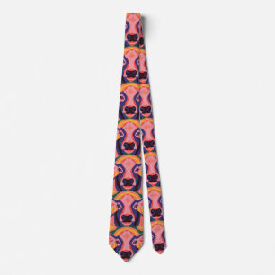 Vibrant Pop Art Cow Face Portrait Tie