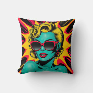 Vibrant Pop Art Diva Cushion