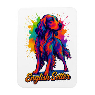 Vibrant Pop Art English Setter Dog Magnet