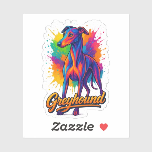Vibrant Pop Art Greyhound (Sheet)