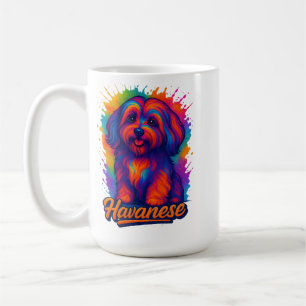 Vibrant Pop Art Havanese Dog – Colourful Street Ar Coffee Mug