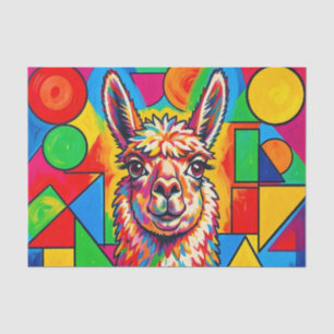 Vibrant Pop Art Llama Portrait Tissue Paper