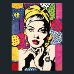 Vibrant Pop Art Portrait Retro Wall Art<br><div class="desc">Elevate your space with this vibrant pop art portrait, a stunning blend of retro design and modern flair. This AI-generated photo enlargement art is a perfect addition to any home or office decor, bringing bold colours and a lively composition to your walls. Ideal for fans of pop culture and contemporary...</div>