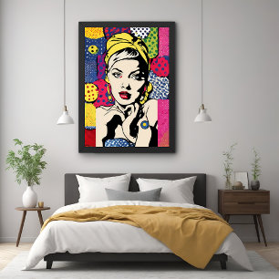 Vibrant Pop Art Portrait Retro Wall Art poster