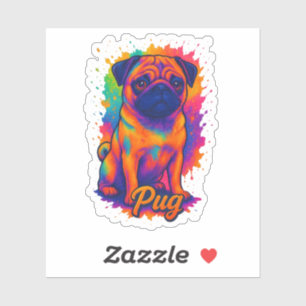 Vibrant Pop Art Pug – Colourful Neon Dog