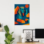 Vibrant Pop Art Sphinx Poster<br><div class="desc">Brighten your space with this bold pop-art Sphinx poster, merging Ancient Egypt heritage with modern geometric style. Its vibrant colours and abstract shapes make it a striking wall decor for living rooms, studios, or creative spaces. Perfect for history lovers and art enthusiasts. Explore the full pop-art Egyptian collection to discover...</div>