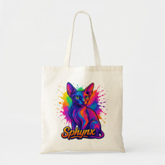 Vibrant Pop Art Sphynx Cat – Colourful Modern Tote Bag