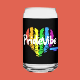 Vibrant PrideVibe: Toast with Rainbow Heart Can Glass