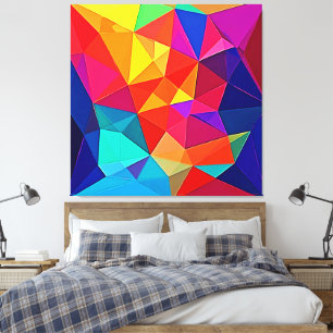 Vibrant Prismatic Chaos Energy Art Canvas Print