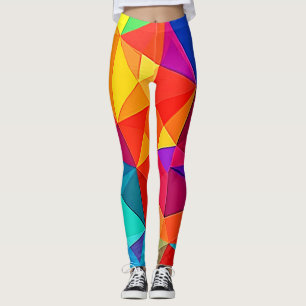 Vibrant Prismatic Chaos Energy Art Leggings