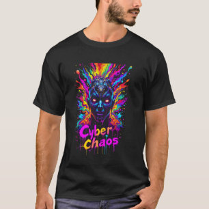 Vibrant Psychedelic Cyber Chaos Trippy Colourful C T-Shirt
