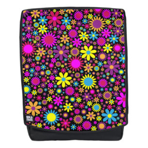 Vibrant Psychedelic Flowers in Bloom-67566 Backpack