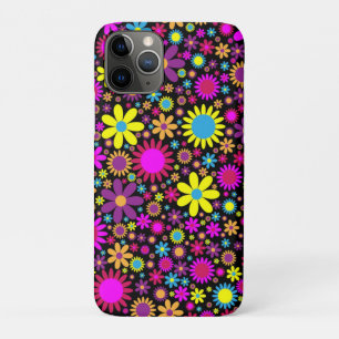 Vibrant Psychedelic Flowers in Bloom iPhone 11 Pro Case