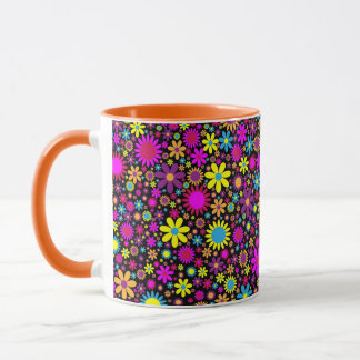 Vibrant Psychedelic Flowers in Bloom Mug
