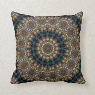 Vibrant psychedelic mandala pillow