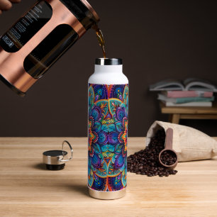 Vibrant Psychedelic Mandala Water Bottle