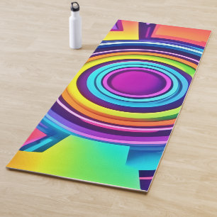 Vibrant Psychedelic Vortex Art Yoga Mat