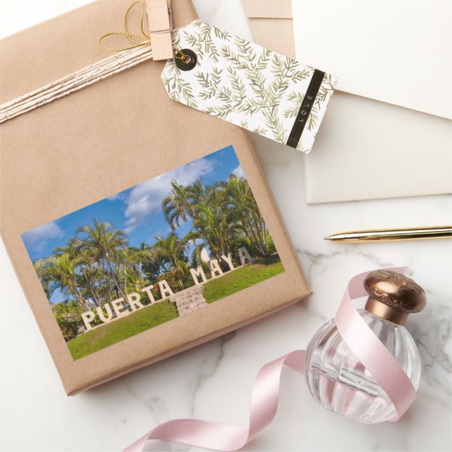 Vibrant Puerta Maya Rectangular Sticker (Gifting)