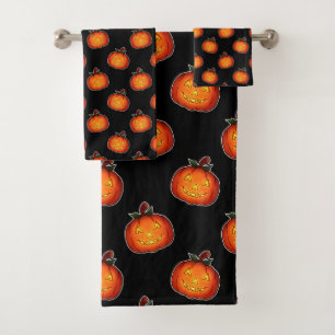Vibrant Pumpkins Bath Towels