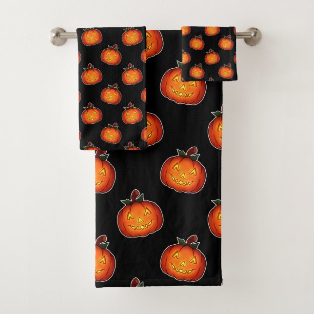 Vibrant Pumpkins Bath Towels (Insitu)