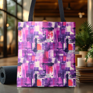 Vibrant Purple Abstract Personalised Tote Bag