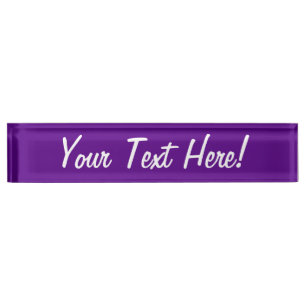 Vibrant Purple Accent Colour Customisable Nameplate