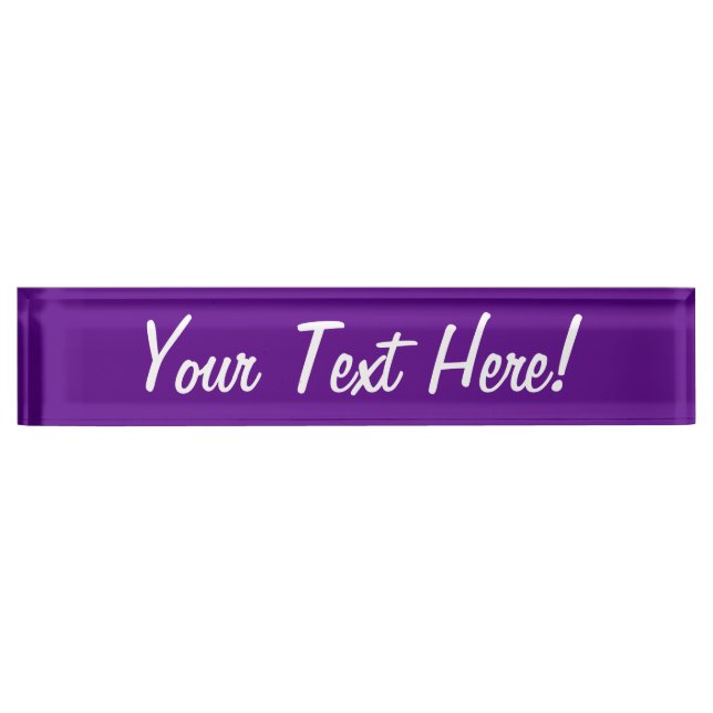 Vibrant Purple Accent Colour Customisable Nameplate (Front)
