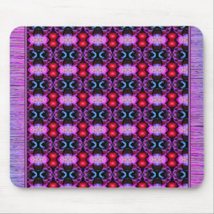 Vibrant Purple and Blue Patterned Mouse Rug Mat