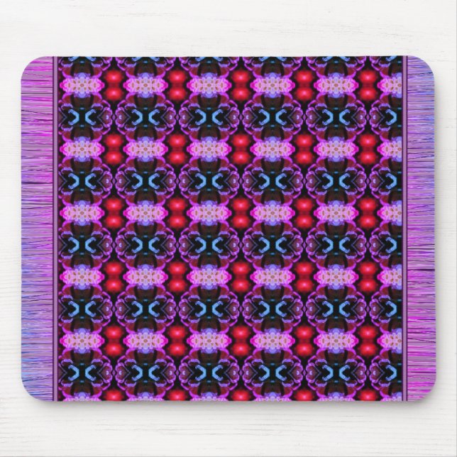 Vibrant Purple and Blue Patterned Mouse Rug Mat (Front)
