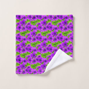 Vibrant Purple Anemone Flowers Wash Cloth