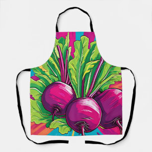 Vibrant Purple Beets Pop Art Apron