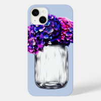 Vibrant Purple Blue Pink Hydrangea Floral