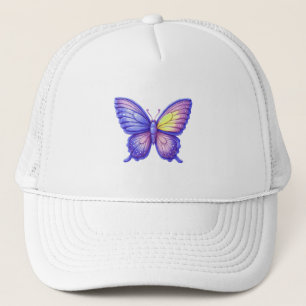 Vibrant Purple Butterfly Balloon Art Trucker Hat
