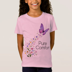 Vibrant Purple Butterfly with Wildflower Trail T-Shirt