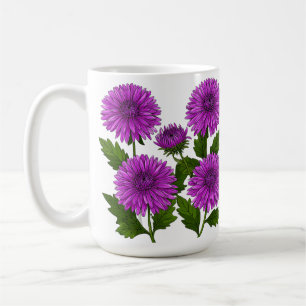 Vibrant Purple Chrysanthemum Bouquet Coffee Mug