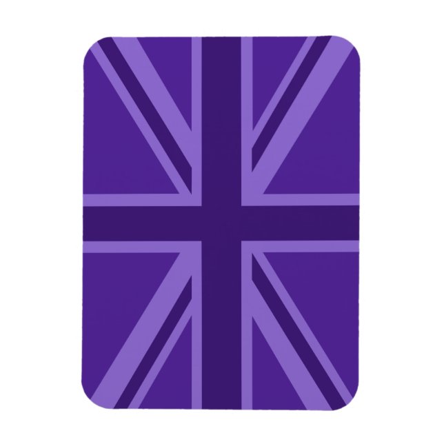 Vibrant Purple Color Union Jack Magnet (Vertical)