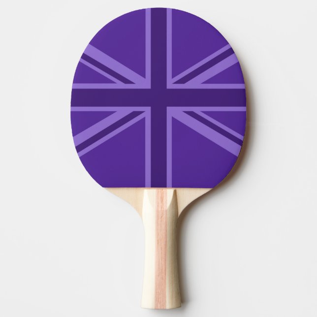 Vibrant Purple Colour Union Jack Ping Pong Paddle (Front)