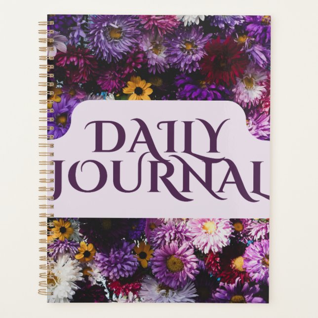 Vibrant Purple & Gold Garden Journal Planner (Front)