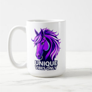 Vibrant Purple Horse Illustration Coffee Mug