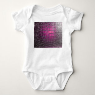 Vibrant purple leather: glossy emboss. baby bodysuit