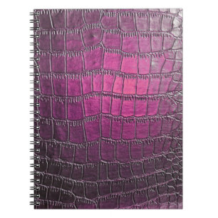 Vibrant purple leather: glossy emboss. notebook