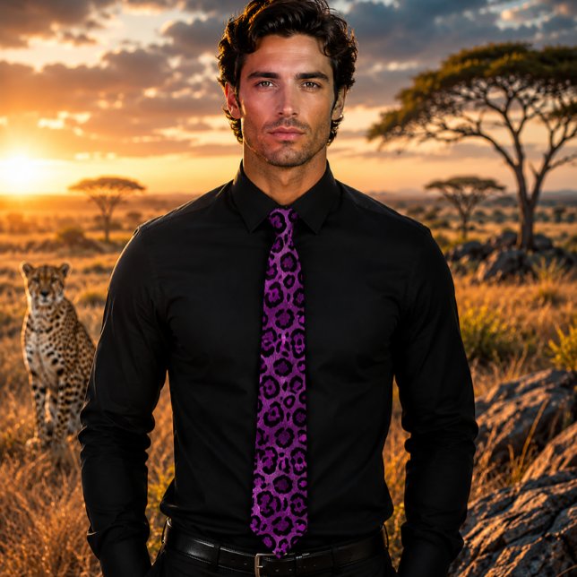 Vibrant Purple Leopard Tie (Creator Uploaded)